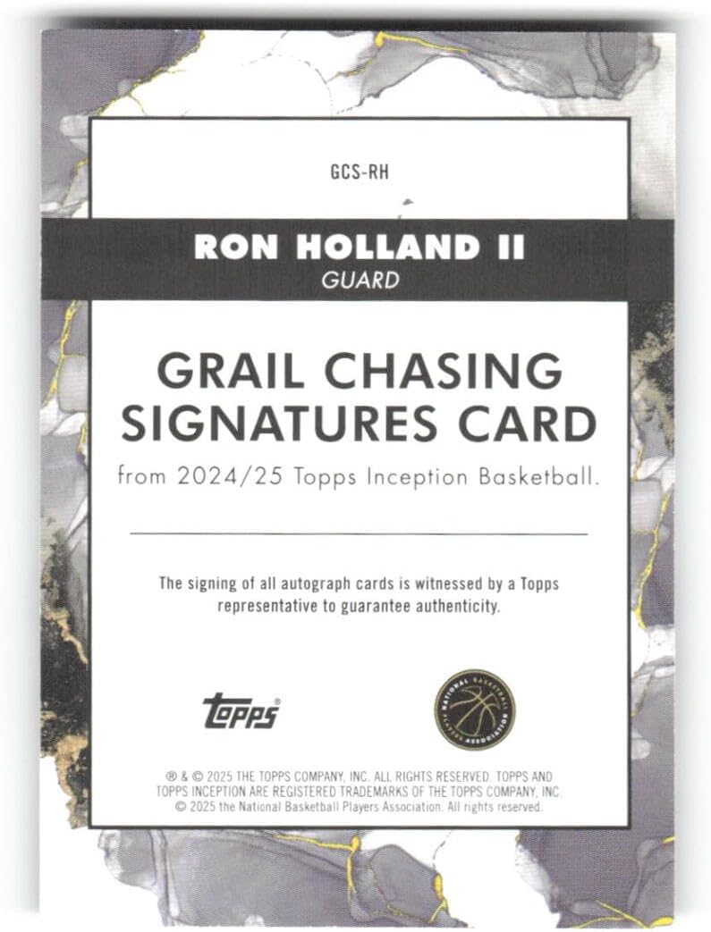 2024-25 Topps Inception Grail Chasing Signature Pink #GCS-RH Ron Holland II RC Rookie AUTO 71/99 Detroit Pistons Basketball Trading Card