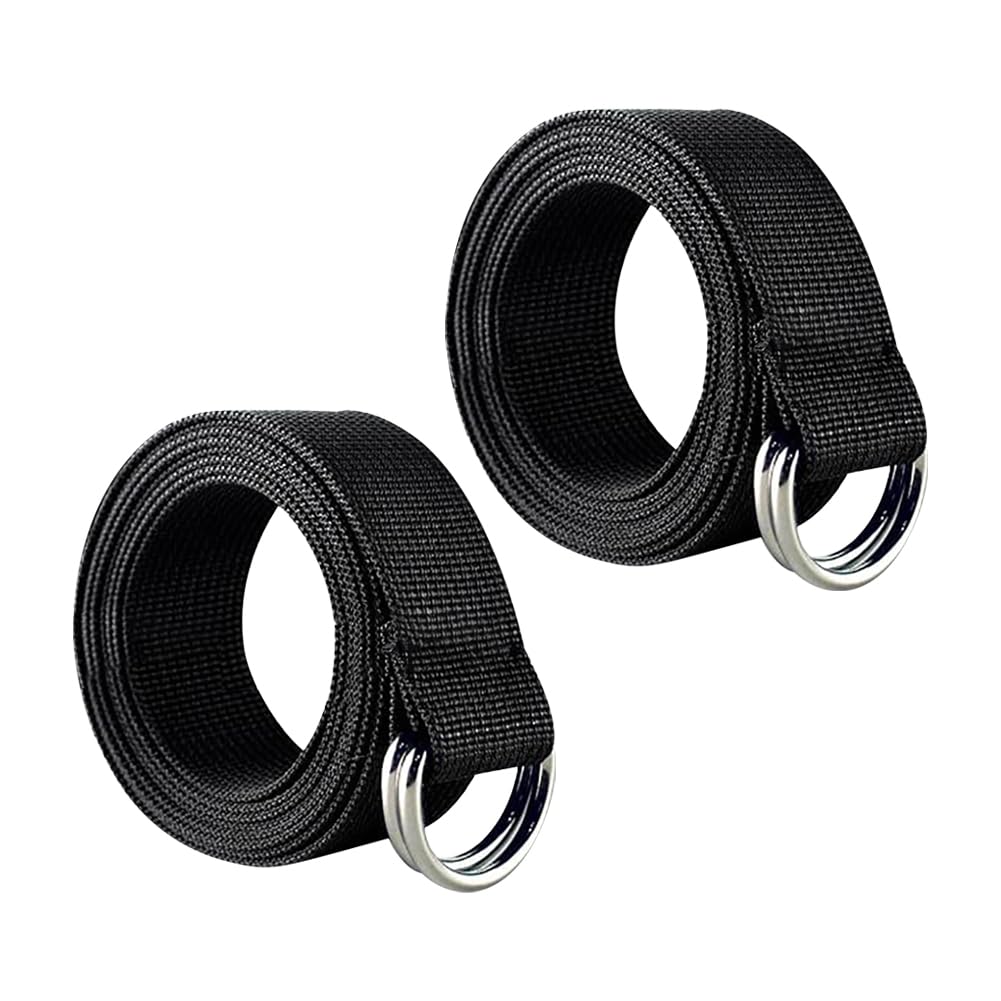 GSHLLO 2 Pcs 2.5 x 130cm D Rings Webbing Belt Unisex Adult Football Belts Nylon Football Pant Belts Youth Adjustable Sports Belt