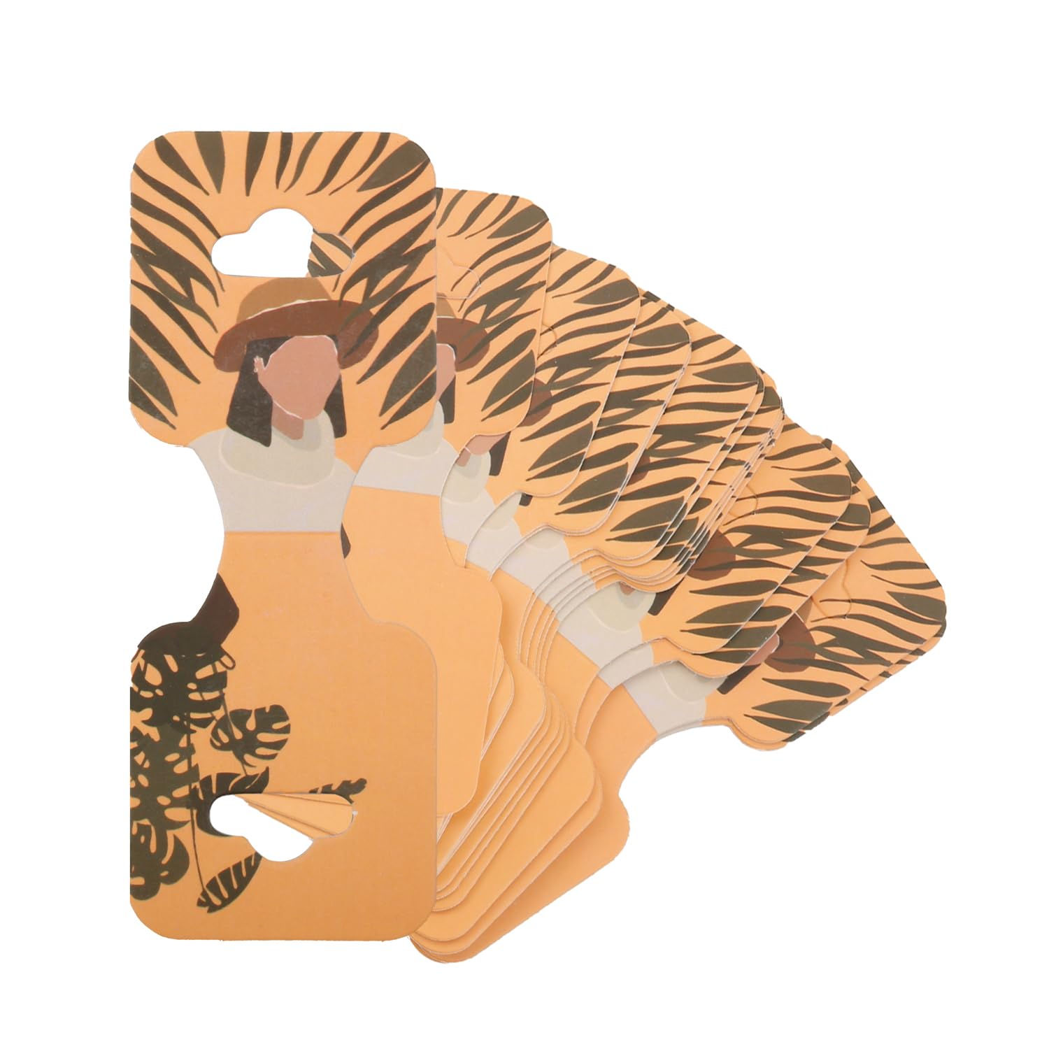 Bojueshaw 100pcs Kraft Jewellery Display Cards,Blank Hanging Tags for Necklaces,Bracelets & Earrings,Handmade Card Holders with Hanging Hole(Brown)