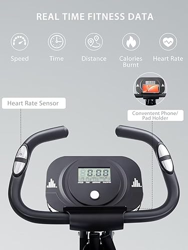 Miniatura 4 de Merax Bicicleta de entrenamiento para el hogar bicicleta estática reclinada 4 en 1 y posiciones verticales de bicicleta de ciclismo para interiores,