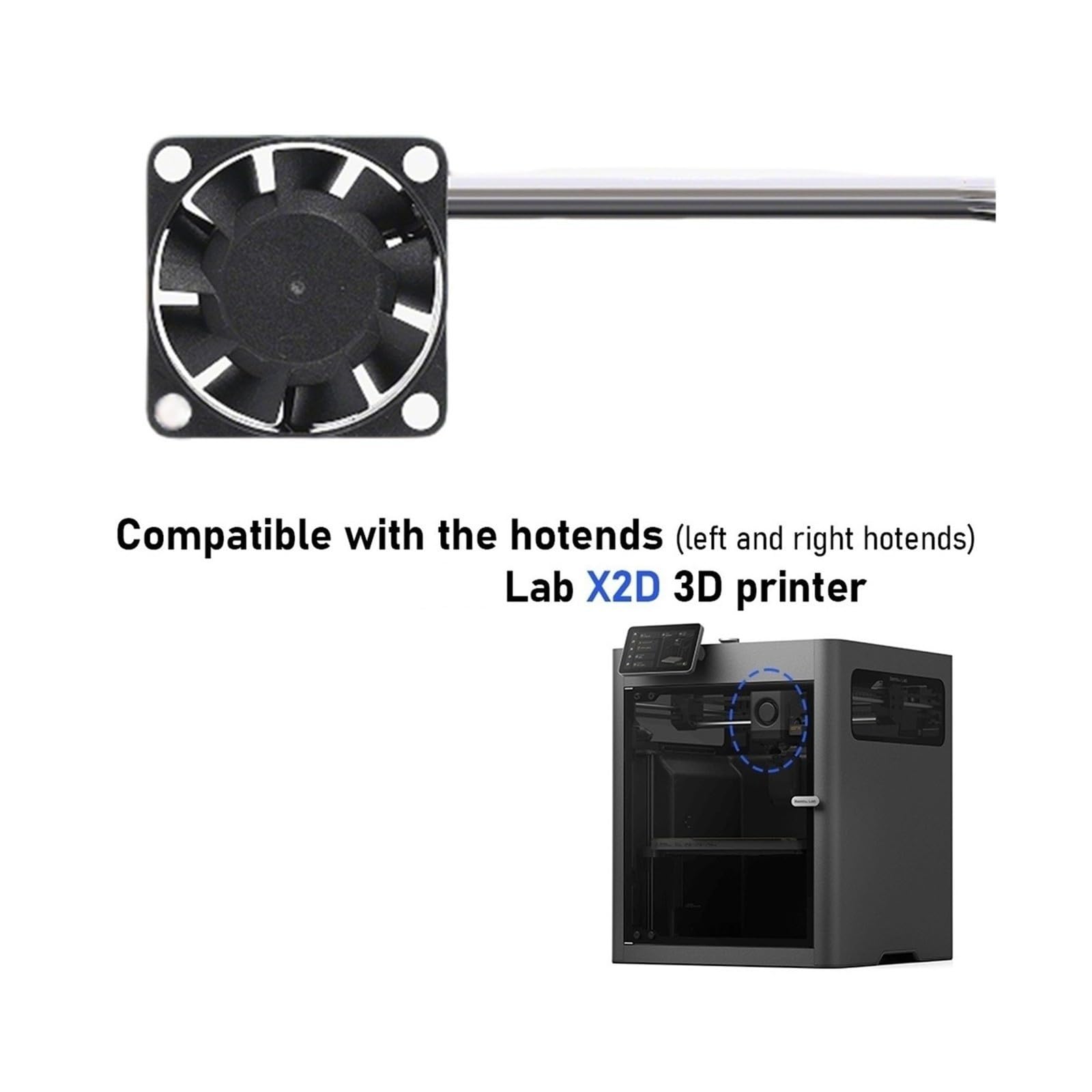 Aixinong1 Wentylator chłodzący Hotend do drukarki 3D Lab X2D, aktualizacja rozpraszania ciepła(2 pcs)