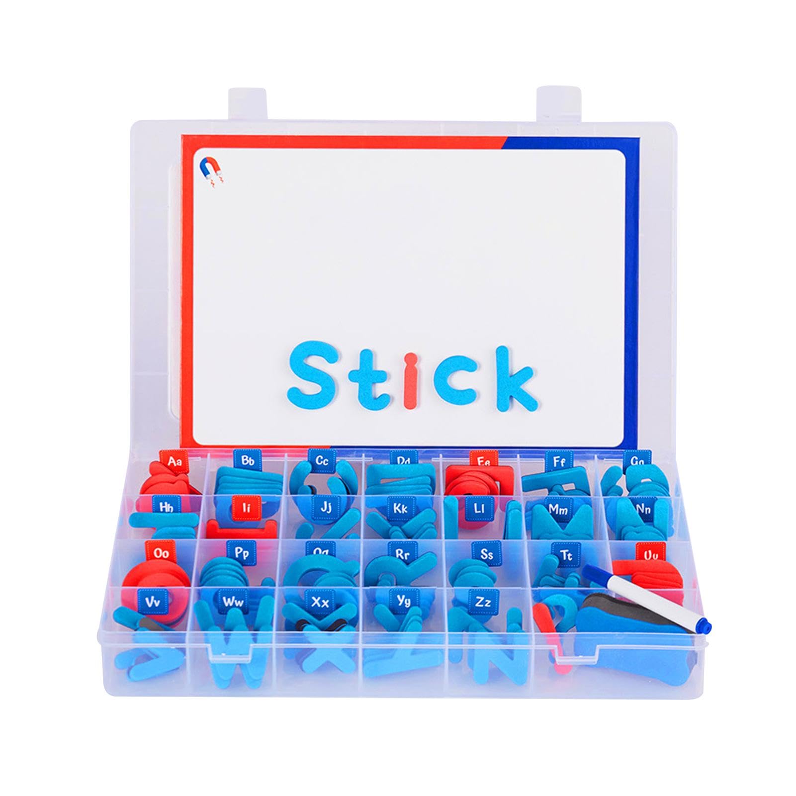 Classroom Magnetic Alphabet Letters, Double-Side Magnet Board, With Storage Box, Foam Fridge Magnets For Kids, Alphabet Educational Toys For Preschool Learning
