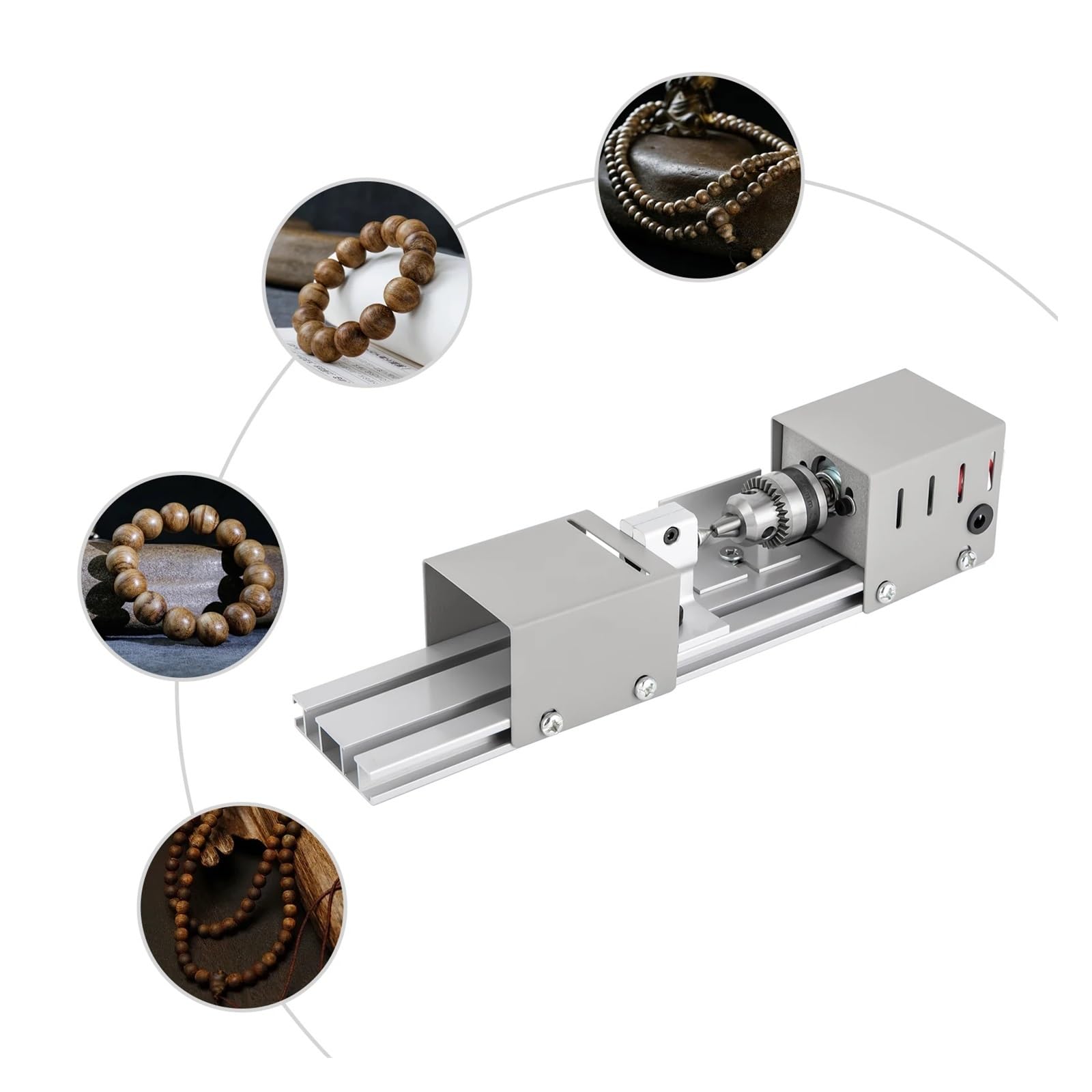 Mini Torno De Madera Multifuncional For Fresado Metal, 7 Velocidades Ajustables, Motor Cobre Puro 96 W Alta PrecisióN, Estabilidad Y Bajo Nivel De Ruido