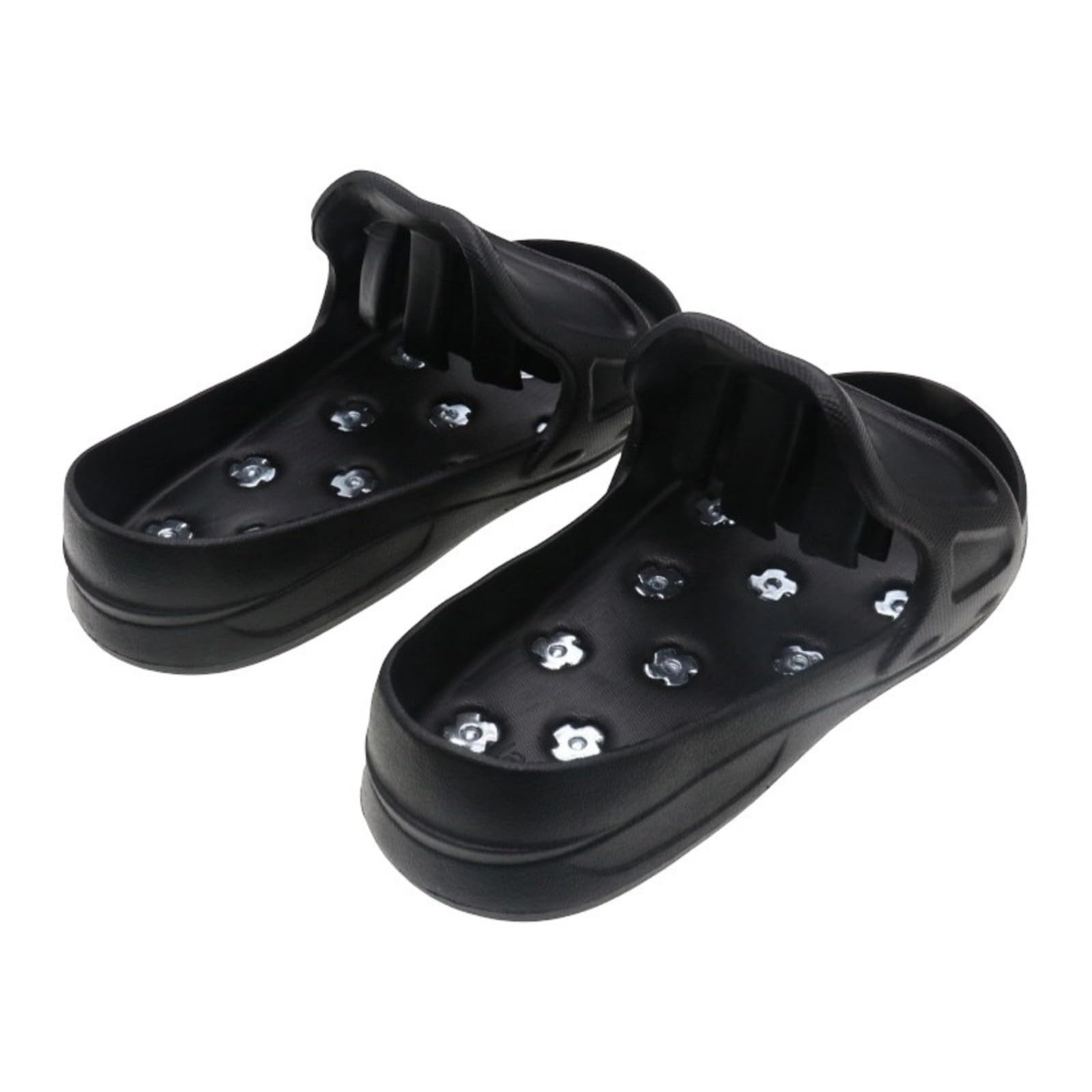 Zapatos de trabajo de nivelación para revestimiento de piso epoxi, cubrezapatos de EVA sin cordones con tracción de tacos de metal para contratistas, revestimiento diario de garaje, accesorio de