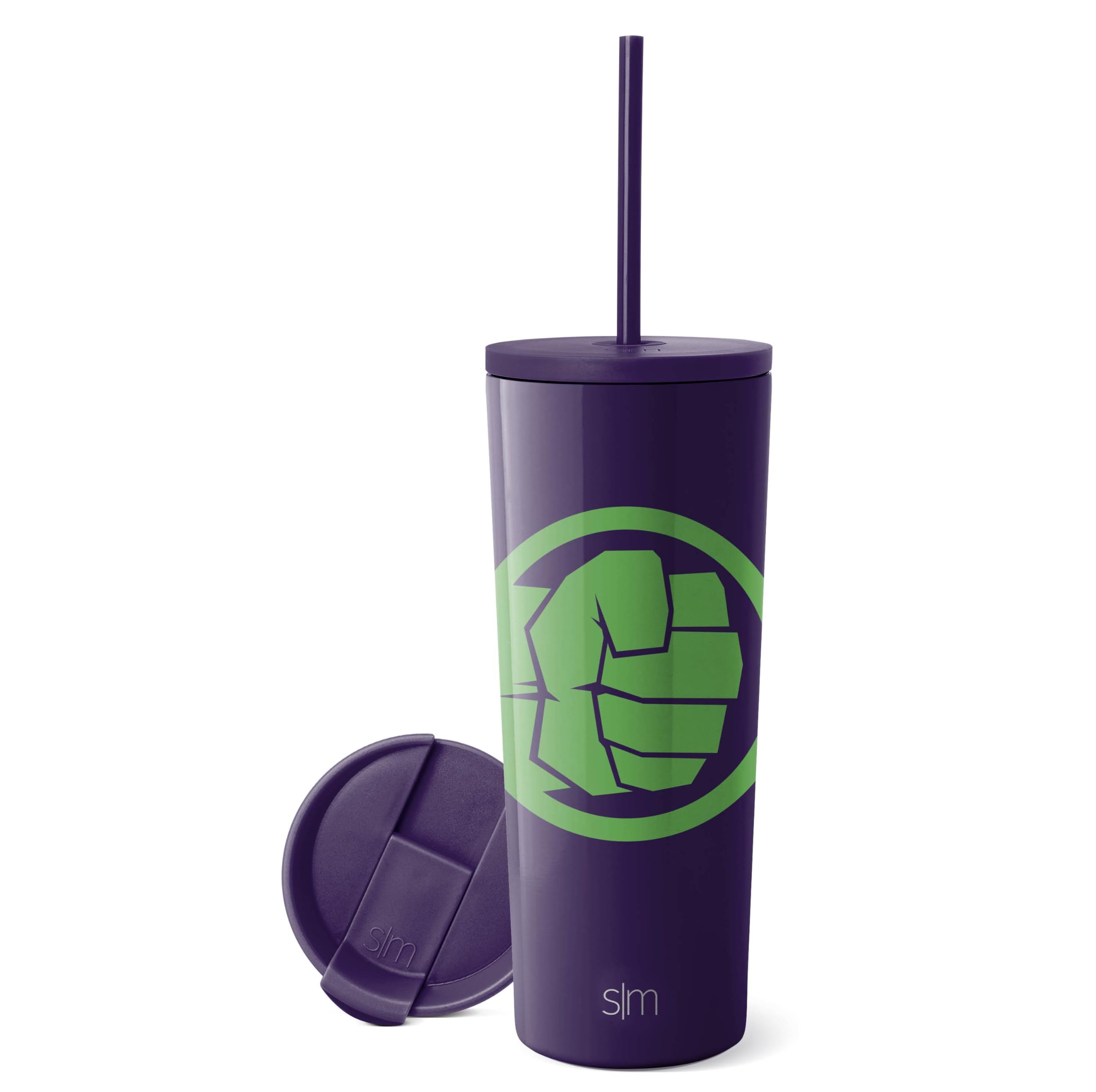 Simple Modern Marvel Hulk Insulated Tumbler Cup with Flip Lid and Straw Lid | Gifts for Women Men Reusable Stainless Steel Water Bottle Travel Mug | Classic Collection | 24oz Hulk Smash