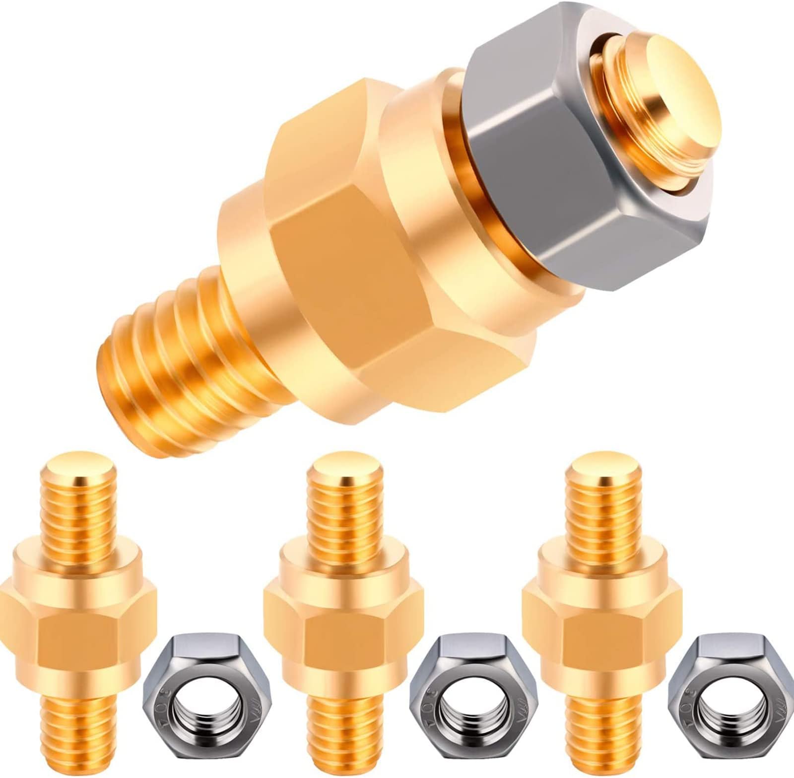 Boao 8-Piece Side Post Battery Terminal Adapter - 3/8 16 Bolts Standard Battery Post Stud Extender Screws