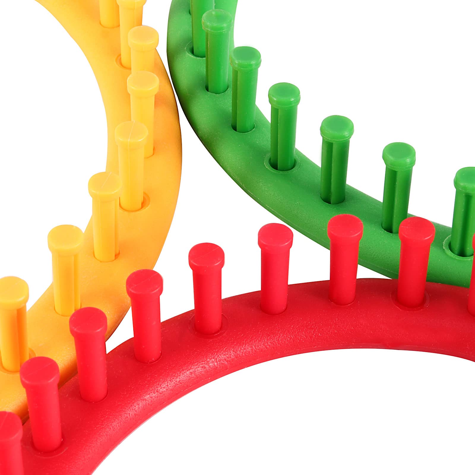 JAPCHET 2 Pack Round Knitting Looms Set, Set of 5 Plastic Loom Knitting Set with 2 Hook, 4 Needle, Knitting Loom Kit for Beginners - Image 3