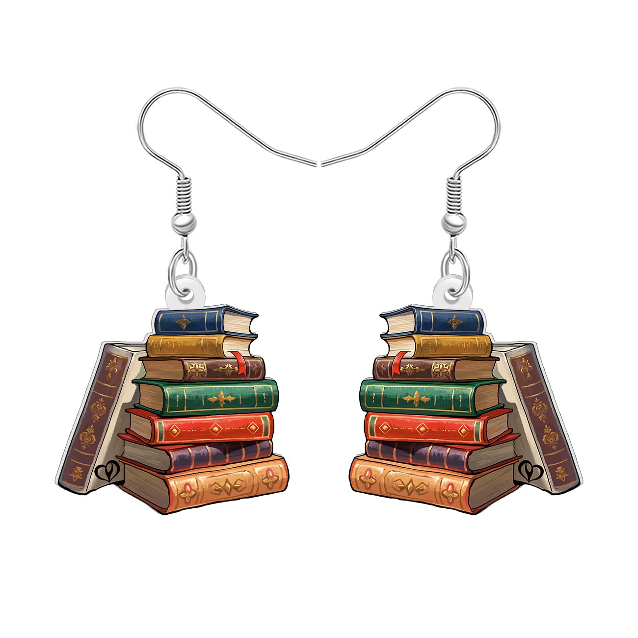 YAYAKO Acryl Lustiges Buch Ohrringe Baumeln Bücherregale Sch