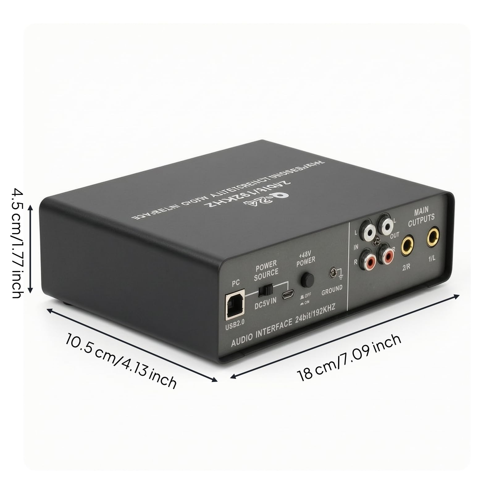 Interfaccia Audio USB a Latenza Zero Scheda Audio USB Alimentazione Fantasma Dispositivo per Podcaster, Scrivania