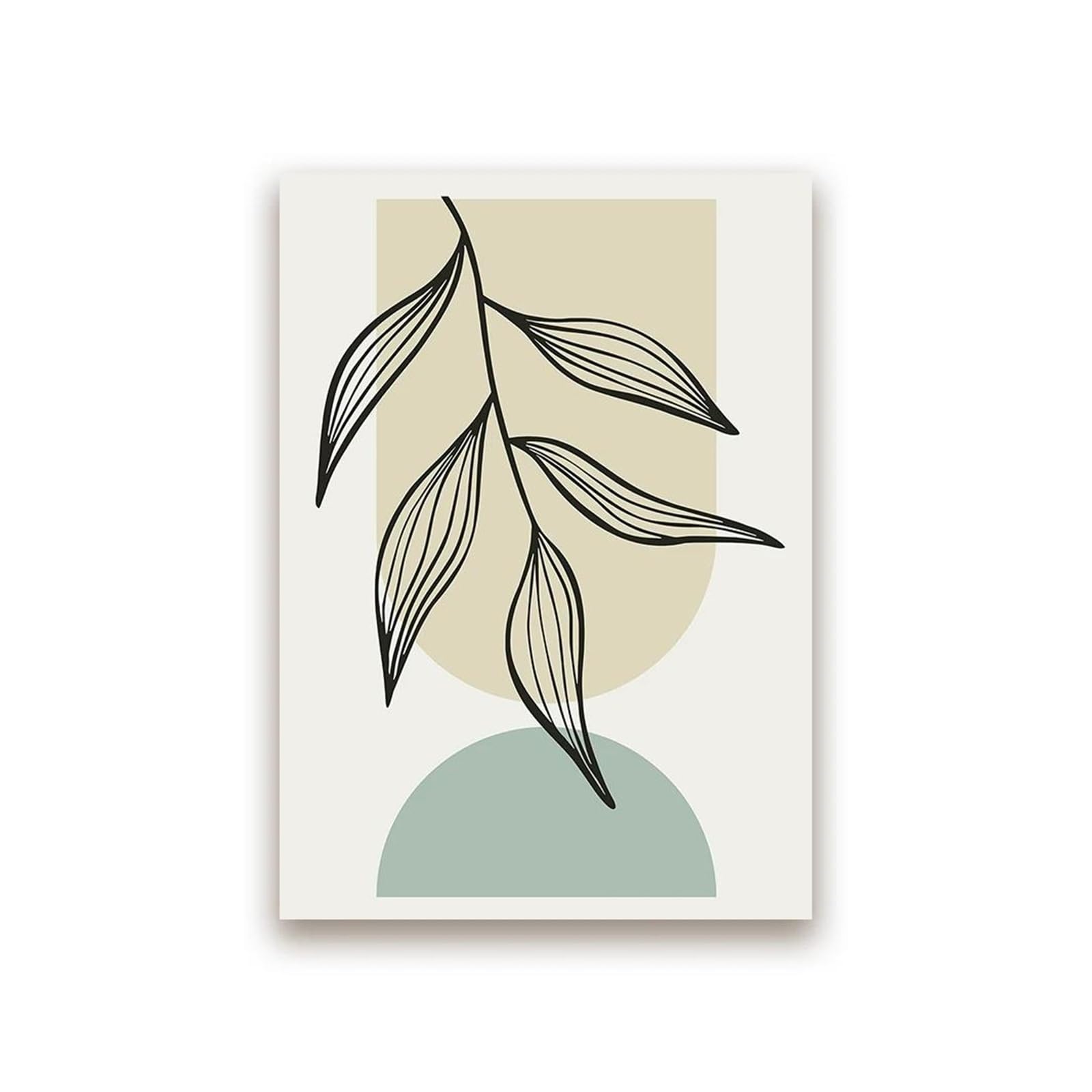 Cuadro sobre lienzo de 30x40cm con diseño de hojas verdes bohemias