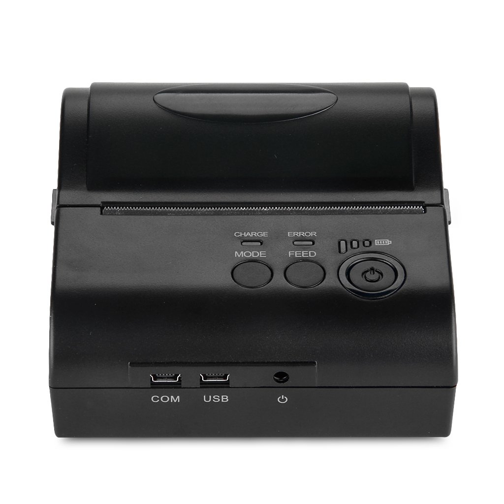 Excelvan Wireless Bluetooth Stampante Termica Portatile Dot Stampante POS 80mm Ricevuta Scontrino USB ESC/POS/STAR per Android Cellulare o Tablet (80mm)