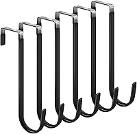 Vista 17 de FYY Ganchos para colgar sobre la puerta, paquete de 4 ganchos con goma para evitar arañazos, organizador resistente para sala de estar, baño