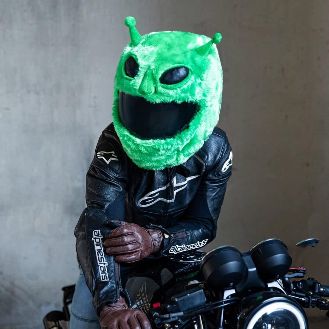 Moto Loot Helmet Cover for Motorcycle Helmet, Fun Rides and Gifts (Cover Only. Helmet Not Included) - Alien