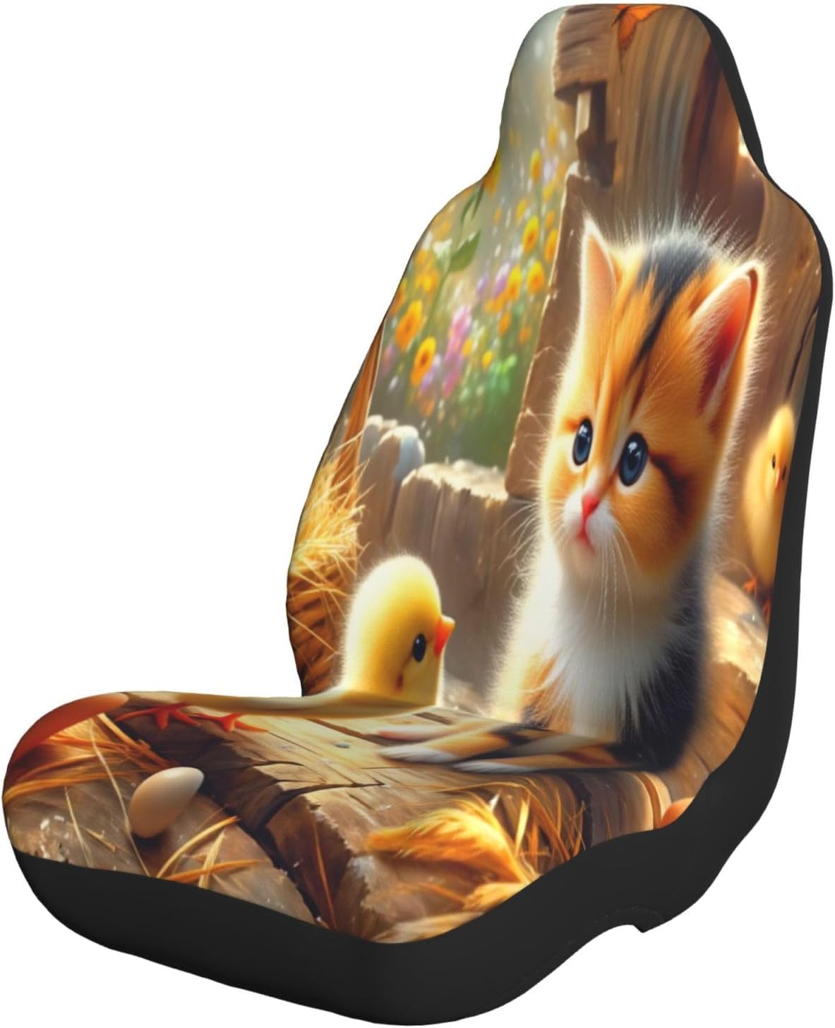 Cats and Chicks Car Seat Covers Universal Auto Seat Cushion Protector Automotive Interior Decoration for Cars SUV Truck Sedan