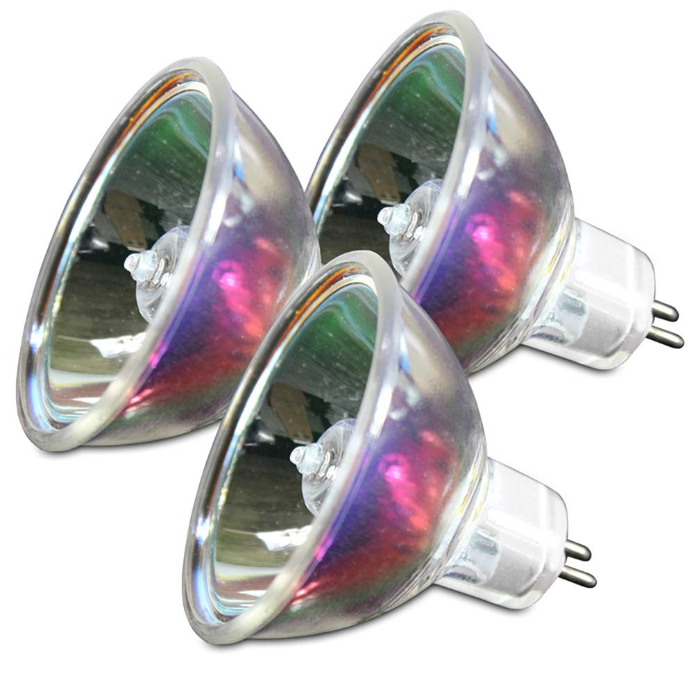 FX Lab G016ZLR 24V 250W Dichroic Halogen Replacement Bulbs (Set of 3), GX5.3 2-Pin Fitting ELC Compatible Projector Lamps for Disco, Kitchen & Bathroom Lighting Applications