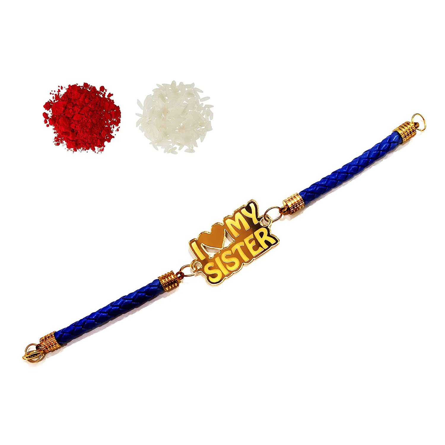 GFTBX I Love My Sister Acrylic Raksha Bandhan Bracelet Rakhi for Brother from Sister with Roli Chawal (Golden ) For Unisex Adult (B08CD1Q3RF) Amazon Price History, Amazon Price Tracker