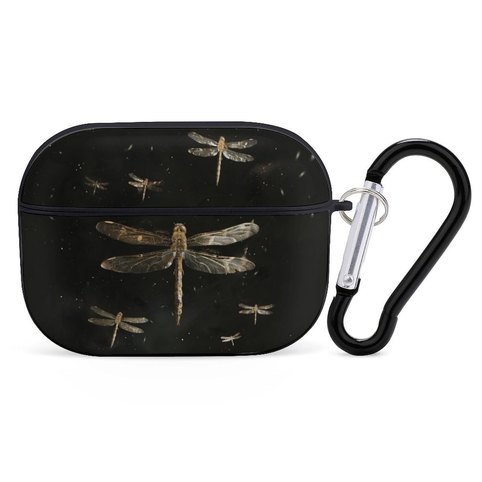 Metal Dragonfly Design Case Compatible with AirPod Pro Case 2019 with Keychain Shockproof Protective