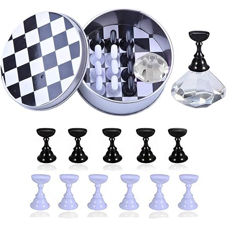 Amazon Kalolary 12本 磁気 ネイルチップスタンド ネイルアートディスプレイスタンド ネイル練習スタンド チェスボード サンプル チップ 練習ネイルサロンツール ホワイト Kalolary ネイルチップ 通販