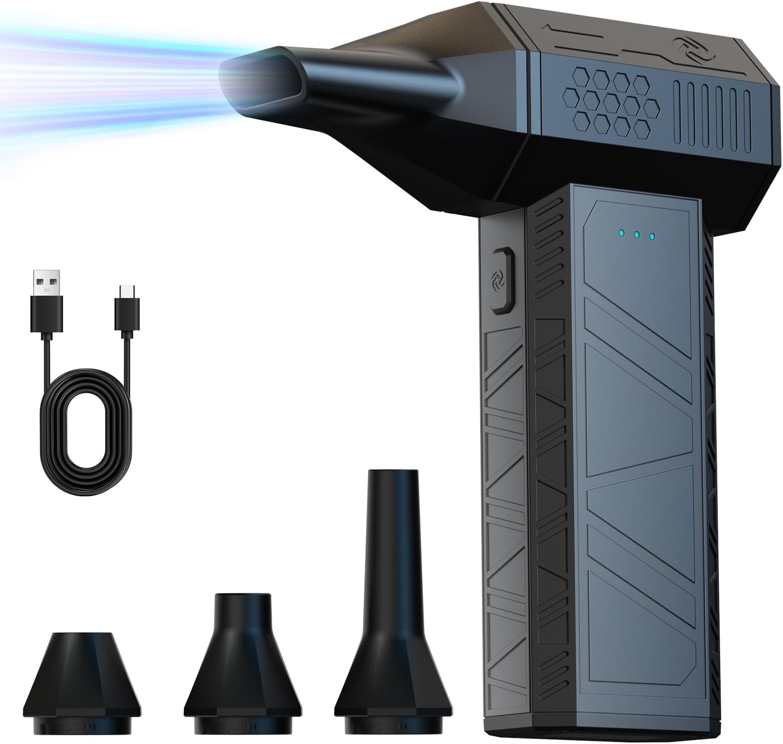 COSANO Jet Dry Blower, Super Jet Fan Blower 130000 RPM, Portable Mini Jet Blower with 3 Adjustable Speeds, Cordless Air Blower Car Dryer, Computer, Keyboard, Lens