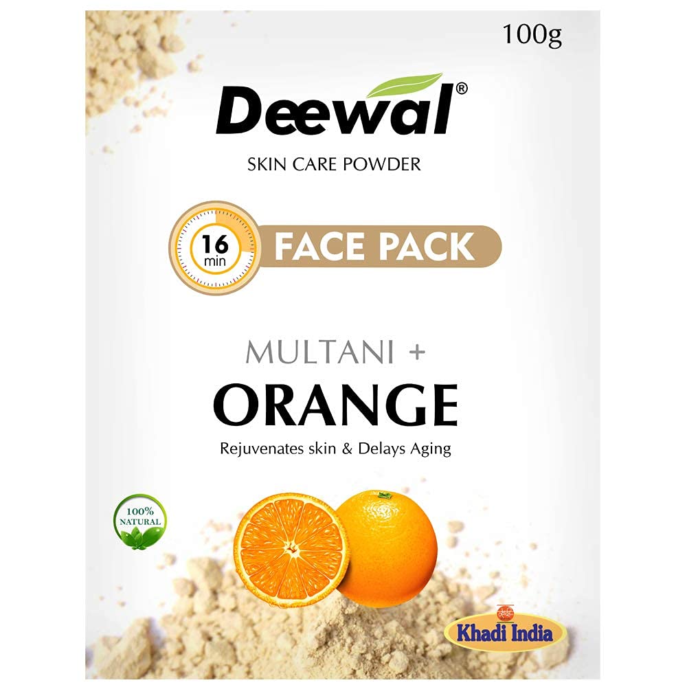 AZAZDeewal Herbal Multani Mitti Orange Face Pack for Men Women, 200 g (Pack of 2)
