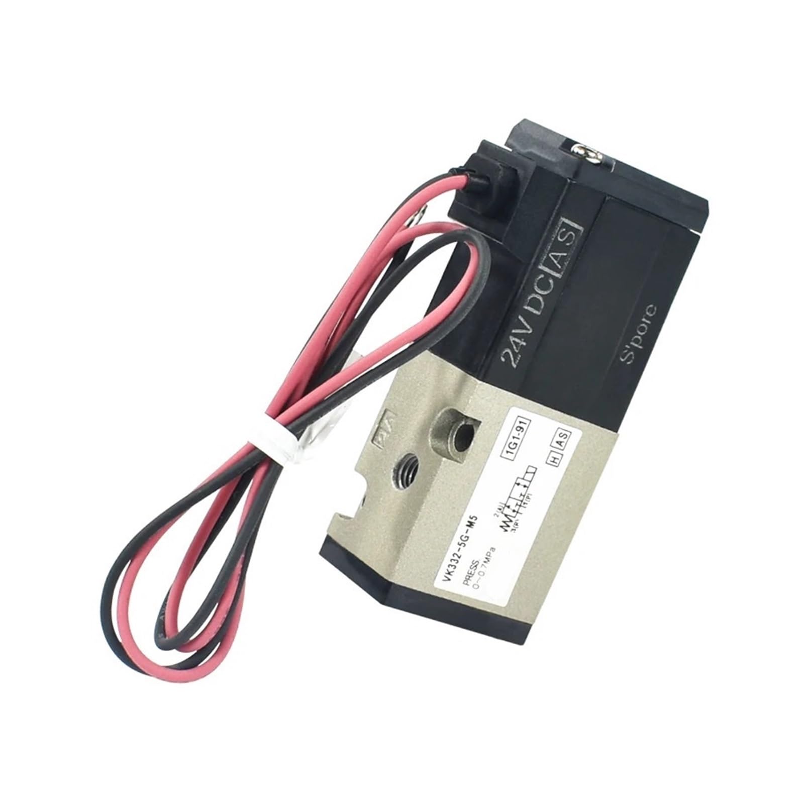 Électrovanne pneumatique VK332 anti-fuite d'air comprimé 3 voies 2 positions tension DC24V M5