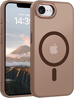 VENINGO iPhone 16e ケース マグネット搭載 ワイヤレス充電 落下防止 耐衝撃 米軍規格 軽量 スリムフィット スマホケース TPU+PC 全面保護 擦り傷防止 半透明 黄ばみなし 指紋防止 いPhone 16e(2025) ケース 6.1インチ デザートチタニウム