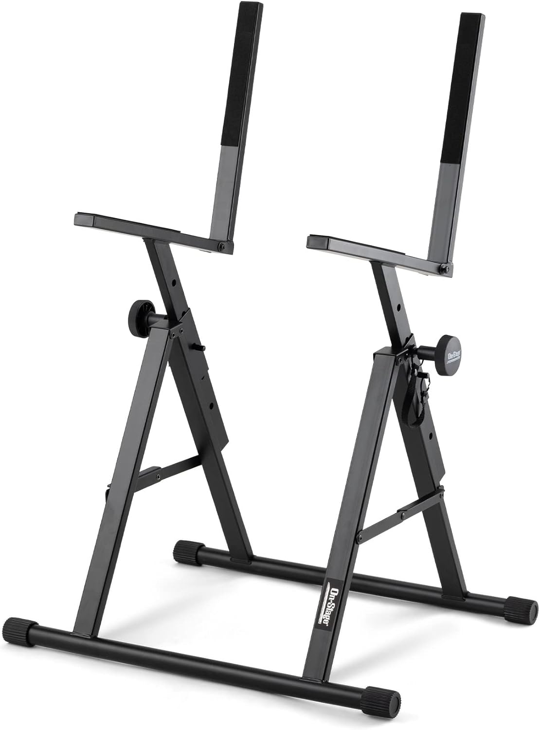 On-Stage RS7000 Tilt-Back Amp Stand (Setup for Guitar Combo Amplifiers and Speakers, 150 lb Capacity, Adjustable Height, Nonslip Rubber Arms and Feet, Portable, Folding, Steel, Black) Black Stand