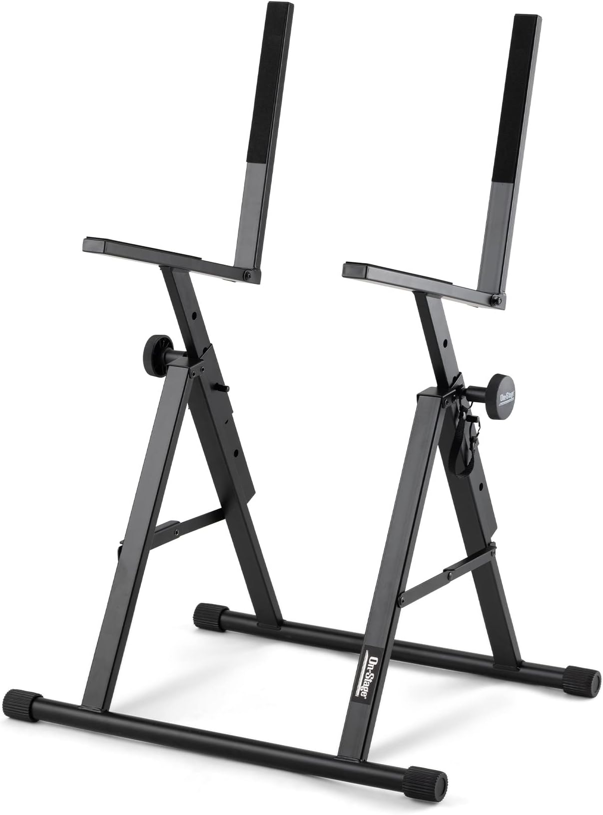 On-Stage RS7000 Tilt-Back Amp Stand (for Angling and Elevating Guitar Combo Amplifiers and Extension Speakers, Steel Construction, Up to 150LBs, Adjustable Height 17–24”, Portable, Folding, Black)