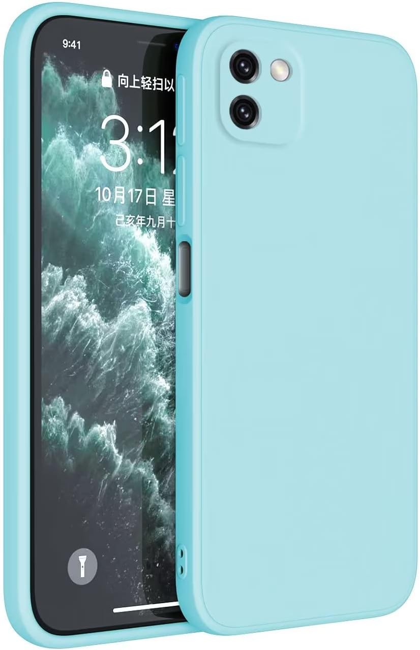 Topme Funda para Xiaomi Mi 11 Lite & 11 Lite 5G & 11 Lite 5G NE Carcasa Caja Case Estuche, Funda Protectora de Piel de Silicona TPU.Azul Claro