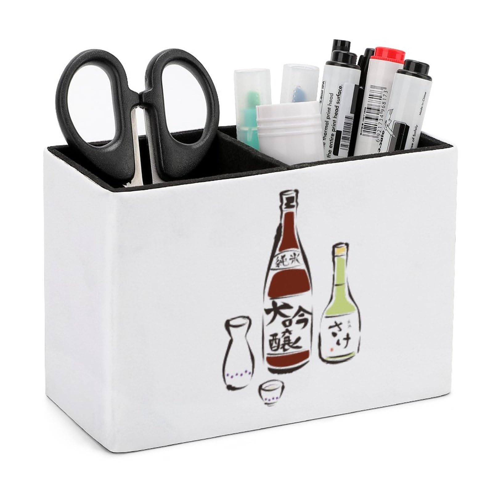 Amazon.co.jp: ペンスタンド 日本酒 清酒 ペン立て 2格 レザー製