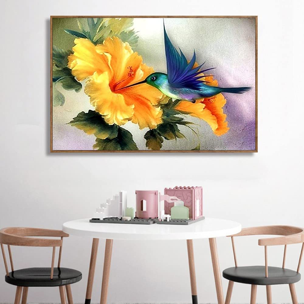 Peinture Diamant Colibri pour Salon | Kit Déco Murale Géante 5D DIY Grand Format 50x120