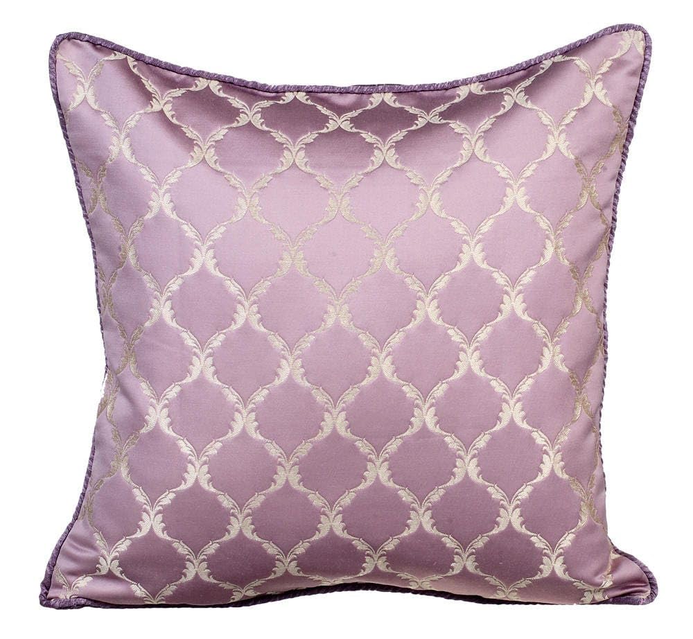 The HomeCentric Decorative Cushion Covers 45 x 45 cm Purple, Silk Throw Cushion Covers, Cushion Covers, Contemporary Cushion Covers - Lavender Tea — image 1