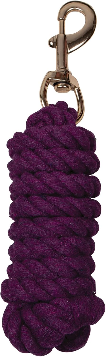 Dura-Tech 8' Cotton Lead Rope | Heavy Braided Design | 5/8" Diameter | Soft, Durable & Comfortable Grip | Brass-Plated Snap | Ideal for Barn, Farm & Shows