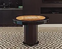 Mesa de Carteado com Gavetas e Porta copos - 1,09x0,80 - Com xadrez - Preto