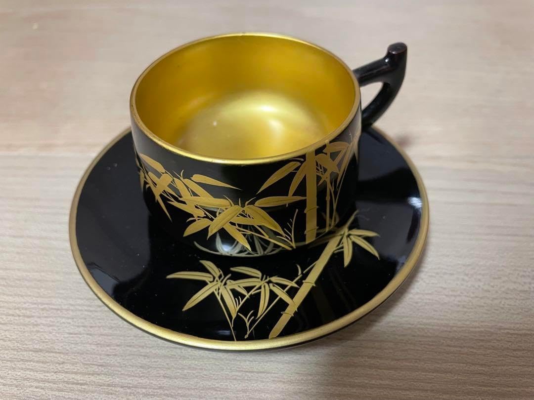 漆器製カップセット 6個 黒金 漆器製カップセット 6個 黒金