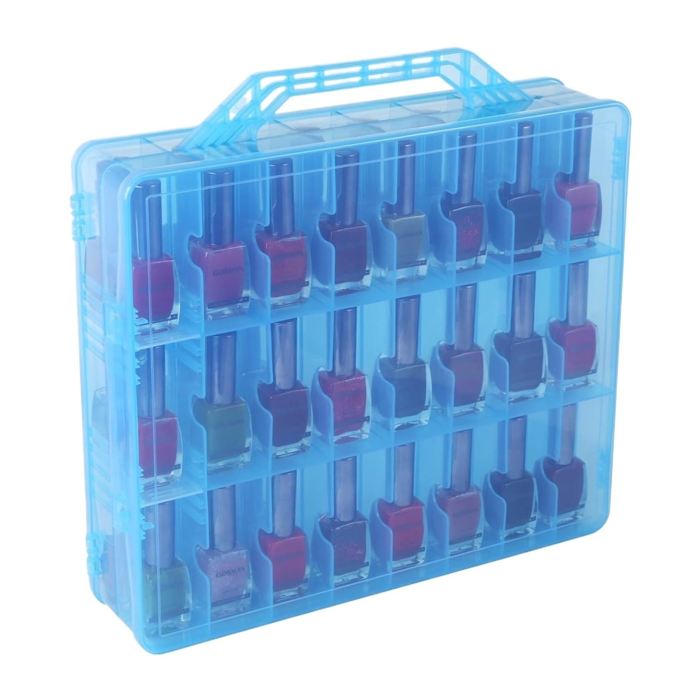 BJfhRH Nail Varnish Manicure Tool Universal Nail Polish Holder Gel Organizer Case For 48 Bottles Beauty Accessories(Blue)