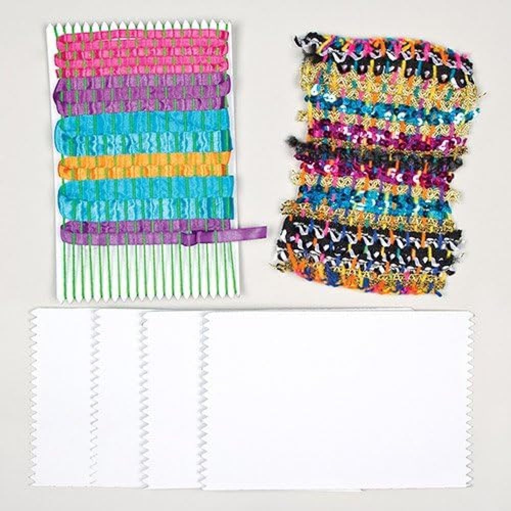 Baker Ross AC132 Weaving Cards (800gsm), Textile Craft Making, Ideal for Schools, Home, Craft Groups and More (Pack of 30), White, 22cm x 14cm