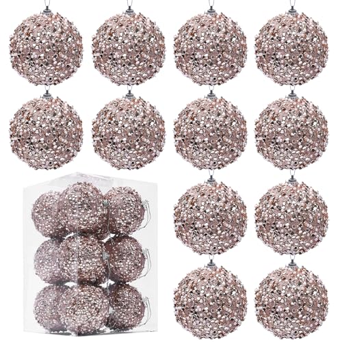 Esferas, Home Kesntto 12 Piezas Bolas de Navidad, 8 cm Adornos de Bolas de Navidad, Bolas de Navidad Decoración, Bolas de Adornos de Navidad Inastillables, Ddecoraciones de...