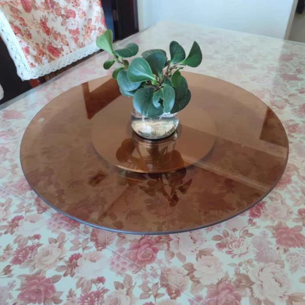 Plateau Tournant en Verre Plateau De Service pour Table À Manger, Plateau Rotatif Grande 80cm 90cm 100cm Plateau De Service De Table À Manger, Plateau Tournante en Verre Trempé(40"/100cm)