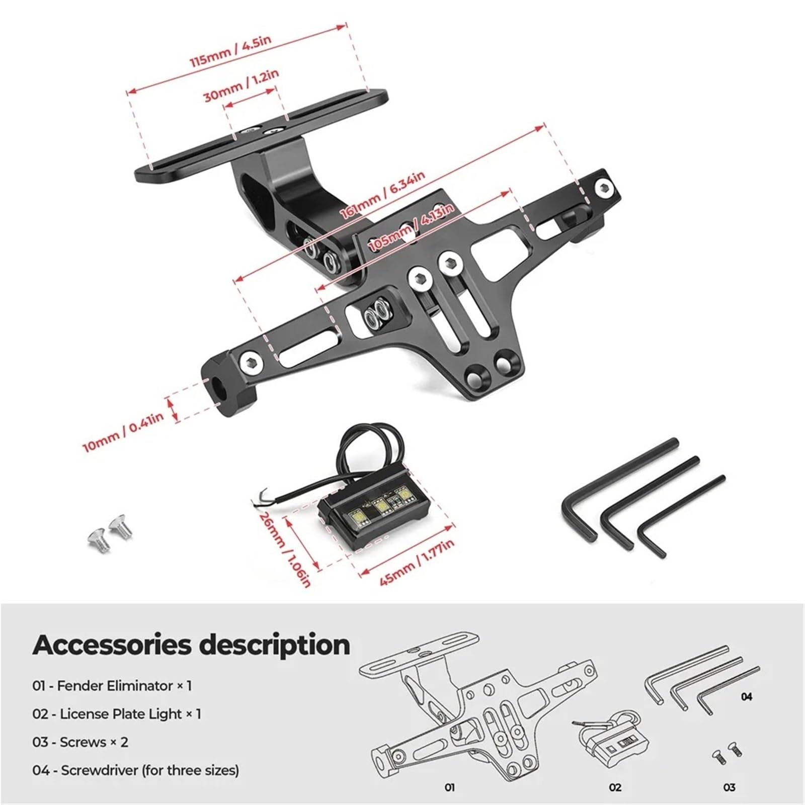 Portatarga Per Moto Portatarga Moto In Alluminio CNC