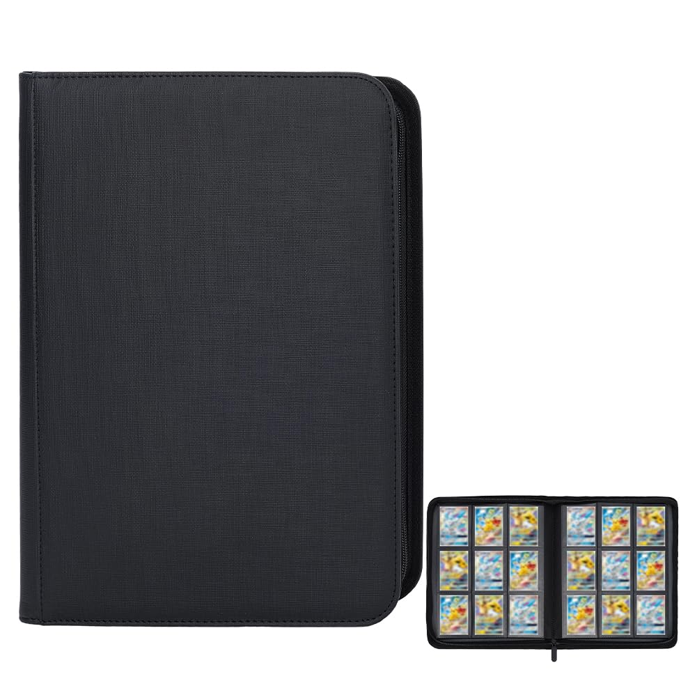 Classeur 9 poches pour cartes TCG rangement album de sport noir