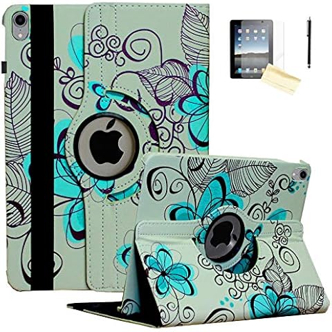 JYtrend Case for iPad Air 3rd 10.5, Rotating Stand Smart Magnetic Auto Wake Up/Sleep Cover for 2019 iPad Air 10.5 - A2152 A2153 A2154 A2123 MUUJ2LL/A MUUQ2LL/A MV1G2LL/A MV152LL/A (Lotus Flower) Cover