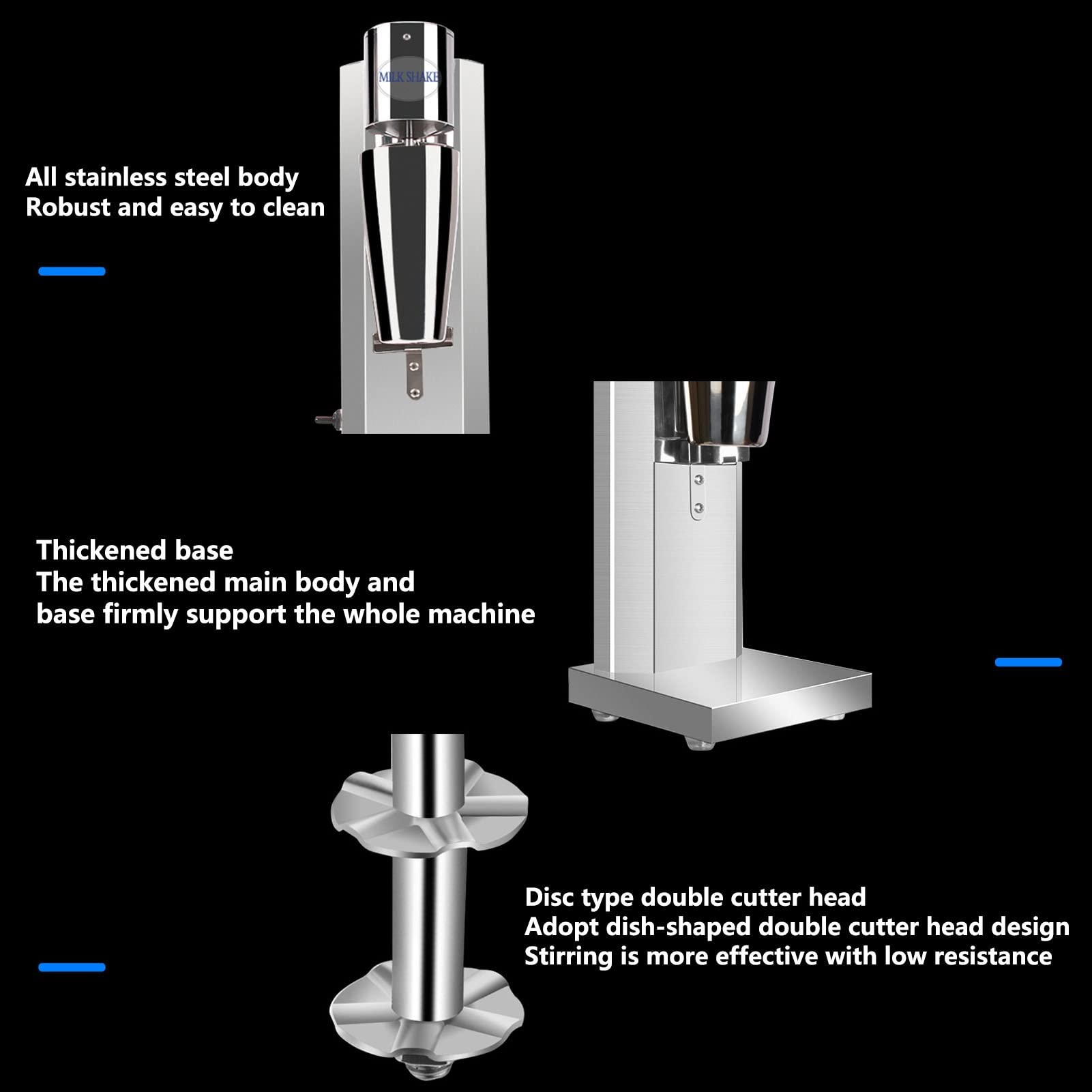 Elektrischer Milchshake -Mixer Shaker Getränkemixer 2 Geschwindigkeiten Milch Frother Kaffeeschaummilchtee Mixer Proteinschüttler Für Cremige Milchshakes Protein Shakes Cocktails Smoothies 27OZ 150W