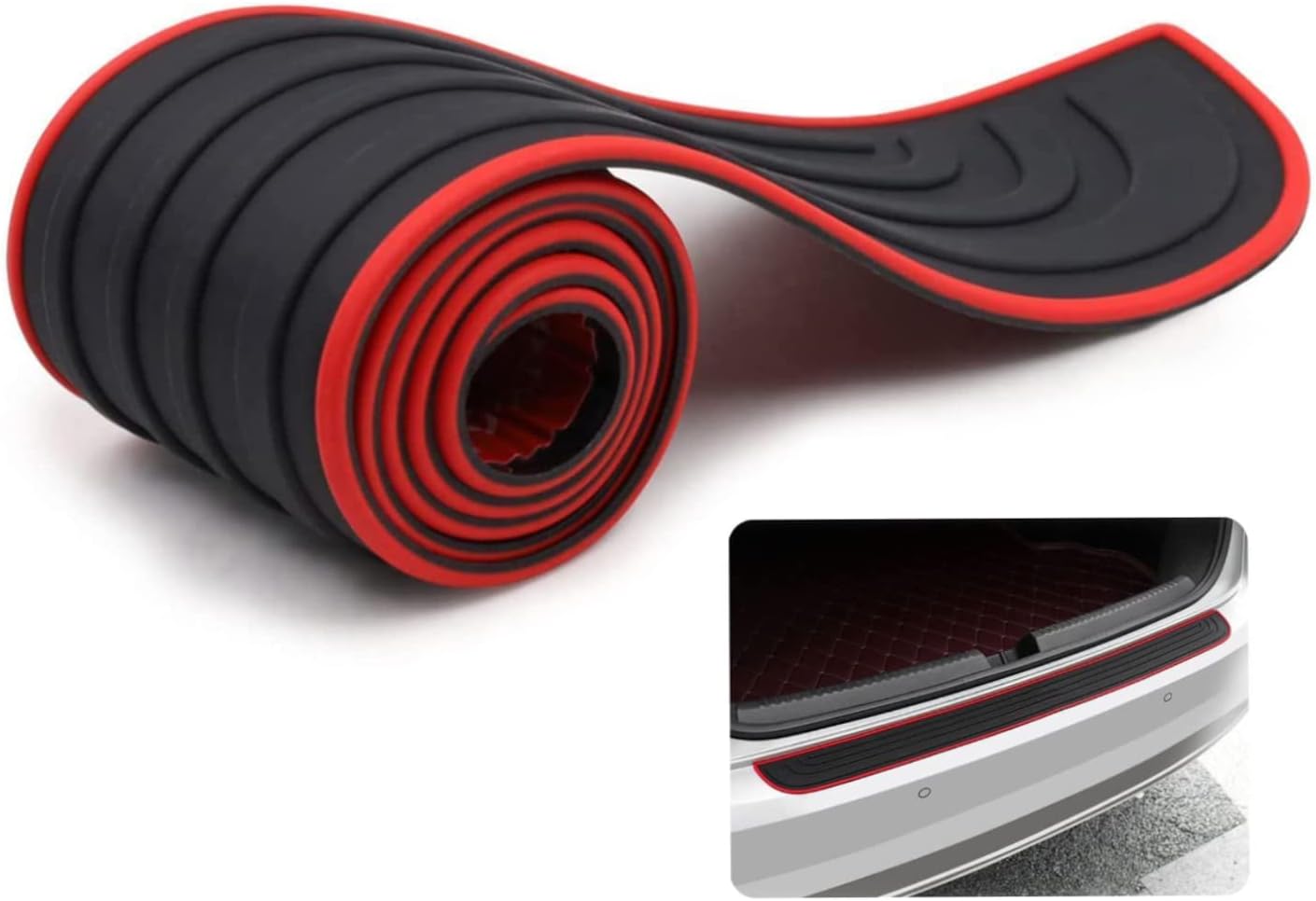 Aohcae Car Rear Bumper Protector - Universal Anti-scratch Door Sill Guard Rubber Strip for Pickup Truck SUV (36" x 2.75")
