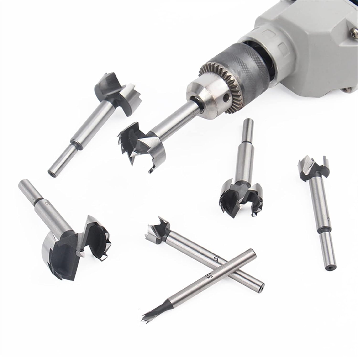 16PCS 6-50mm High Carbon Steel Forstner Tips Woodworking Tools Hole Saw Cutter Hinge Boring Drill Bits Round Shank bit