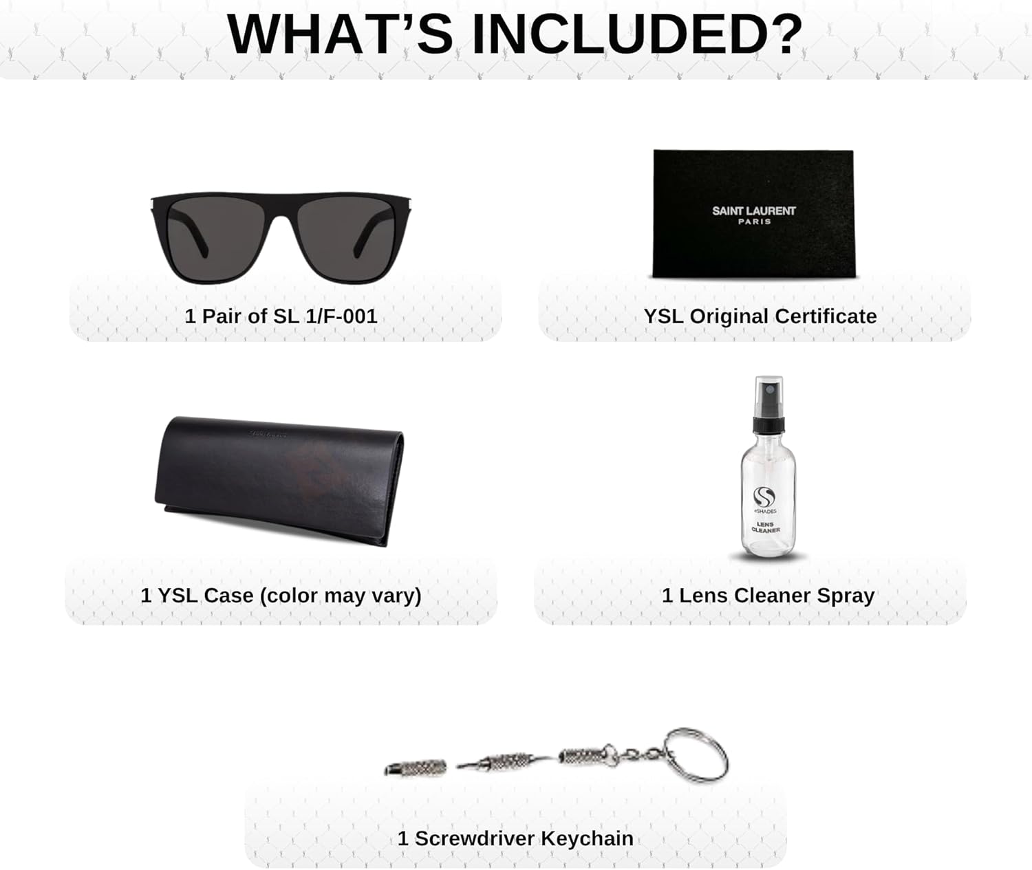 SAINT LAURENT SL 1/F Oversize Sunglasses + Bundle with eSHADES Luxury Eyewear Kit - Image 4