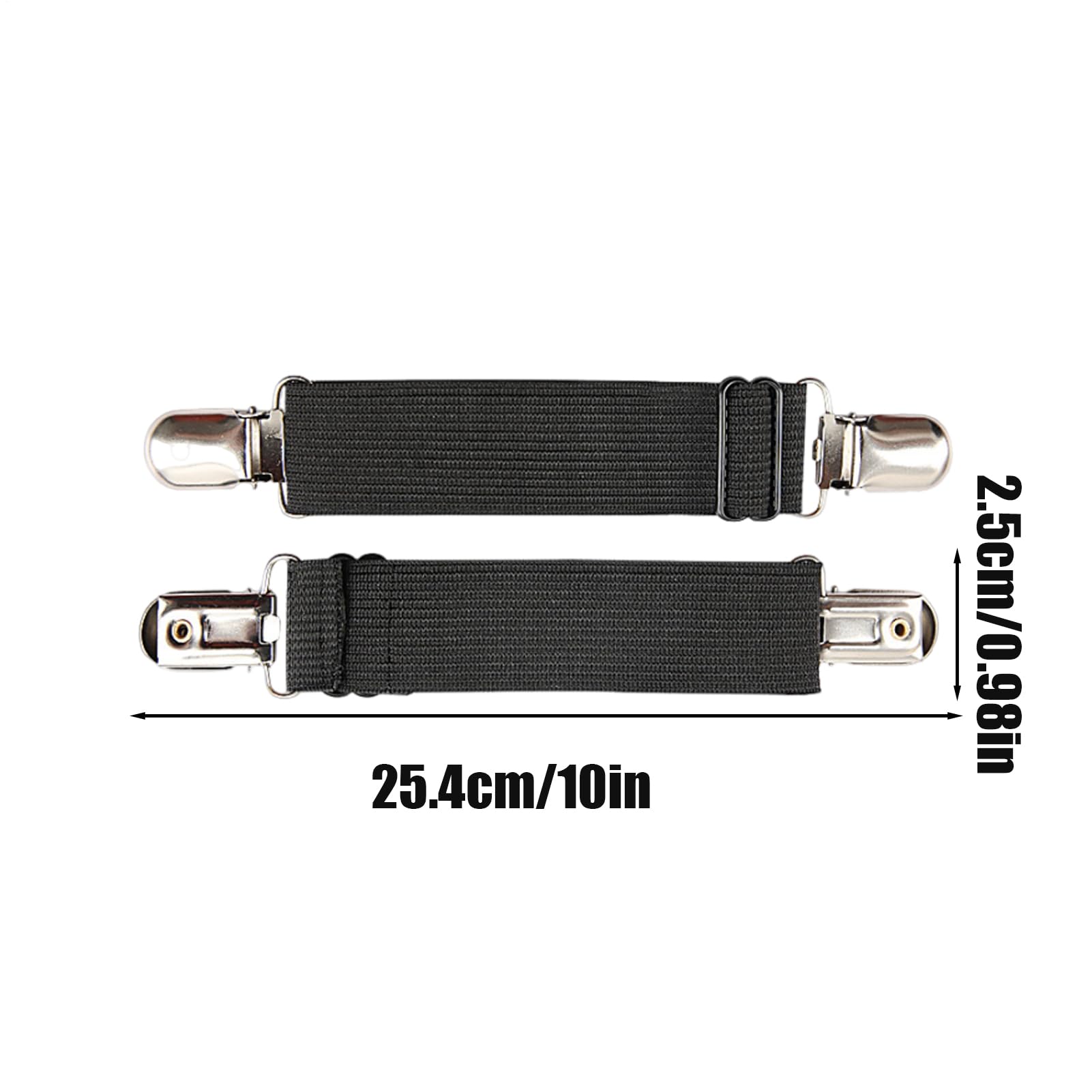 Fixateurs de Bas de Pantalon - 2 Pièces Réglables Pinces d'Étrier - Bretelles Anti-Dérapantes Unisexe pour Bottes,Randonnée Motocyclisme Pêche Camping