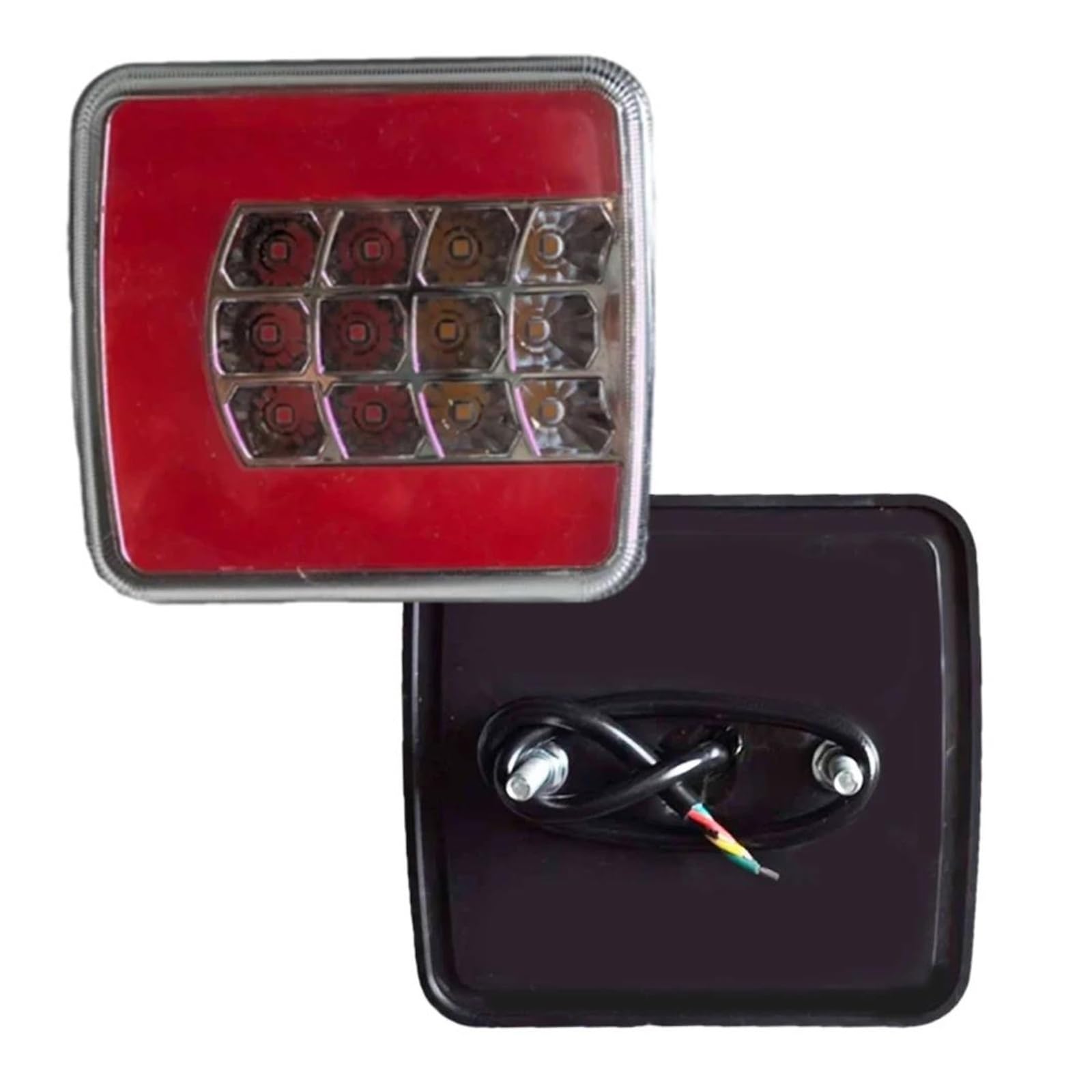 Genérico Intermitente Indicador Lateral 2 Uds 10-30V Rojo + Blanco + Luz Ámbar Guía Luces Traseras Señal Giro Para Camiones Remolques