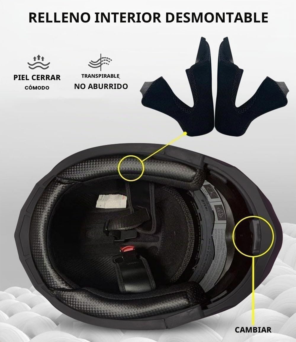 Casco de Moto Modular Bluetooth para Adultos, Mujeres y Hombres - Integral Con Auriculares de 150 m - Homologado ECE E, L59-60CM