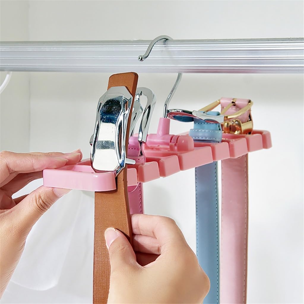 JSEIAJB Tie Belt Hanger Wardrobe Belt Rotating Organizer Rack 8 Card Slots Scarf Hanger Hook Closet Storage Holder Bedroom(Black)